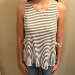 Grey/White striped tank